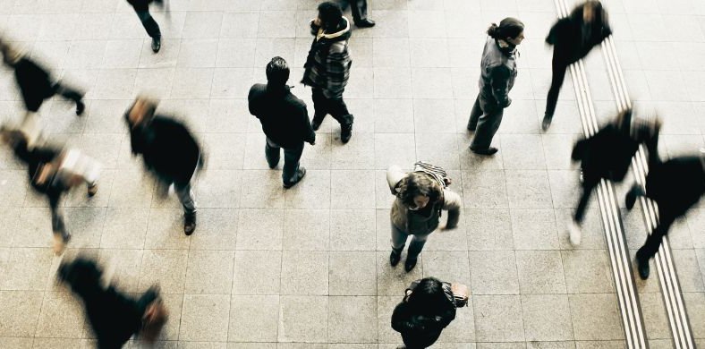 A group of people on a street