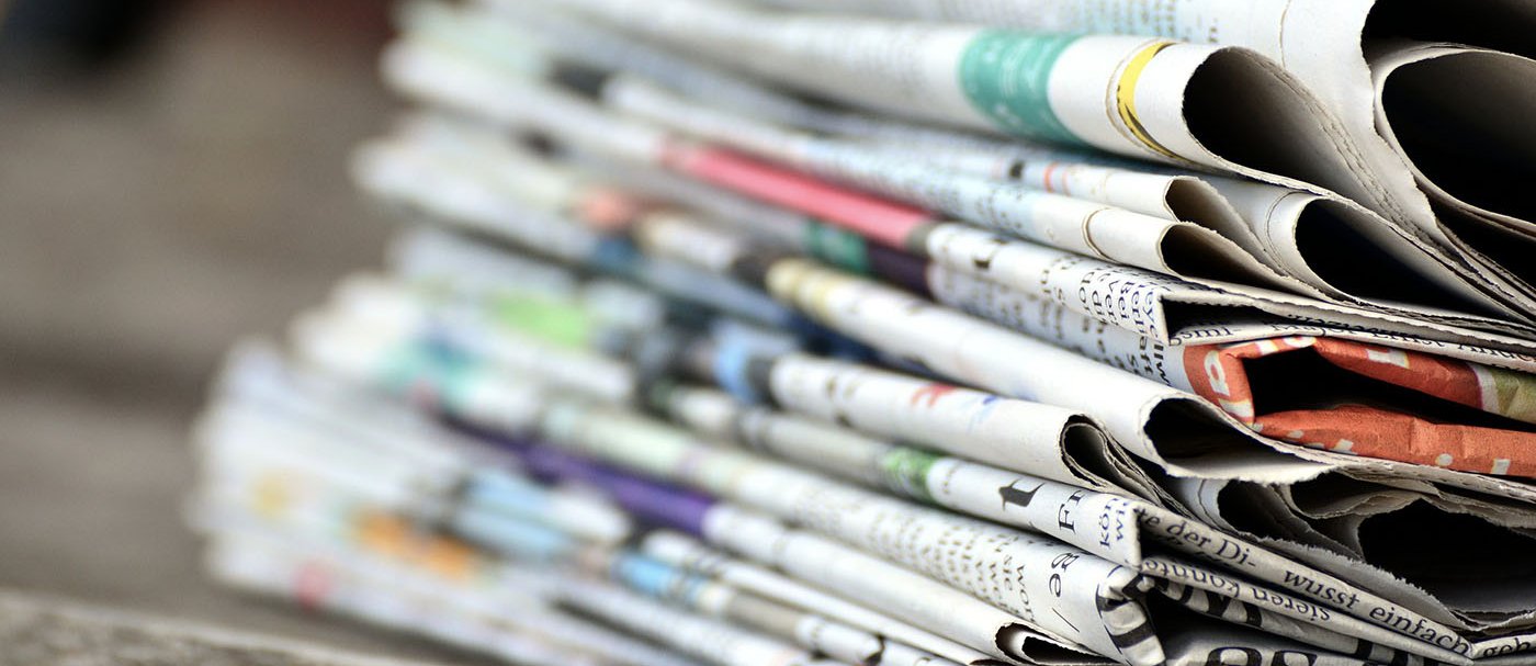 A stack of newspapers