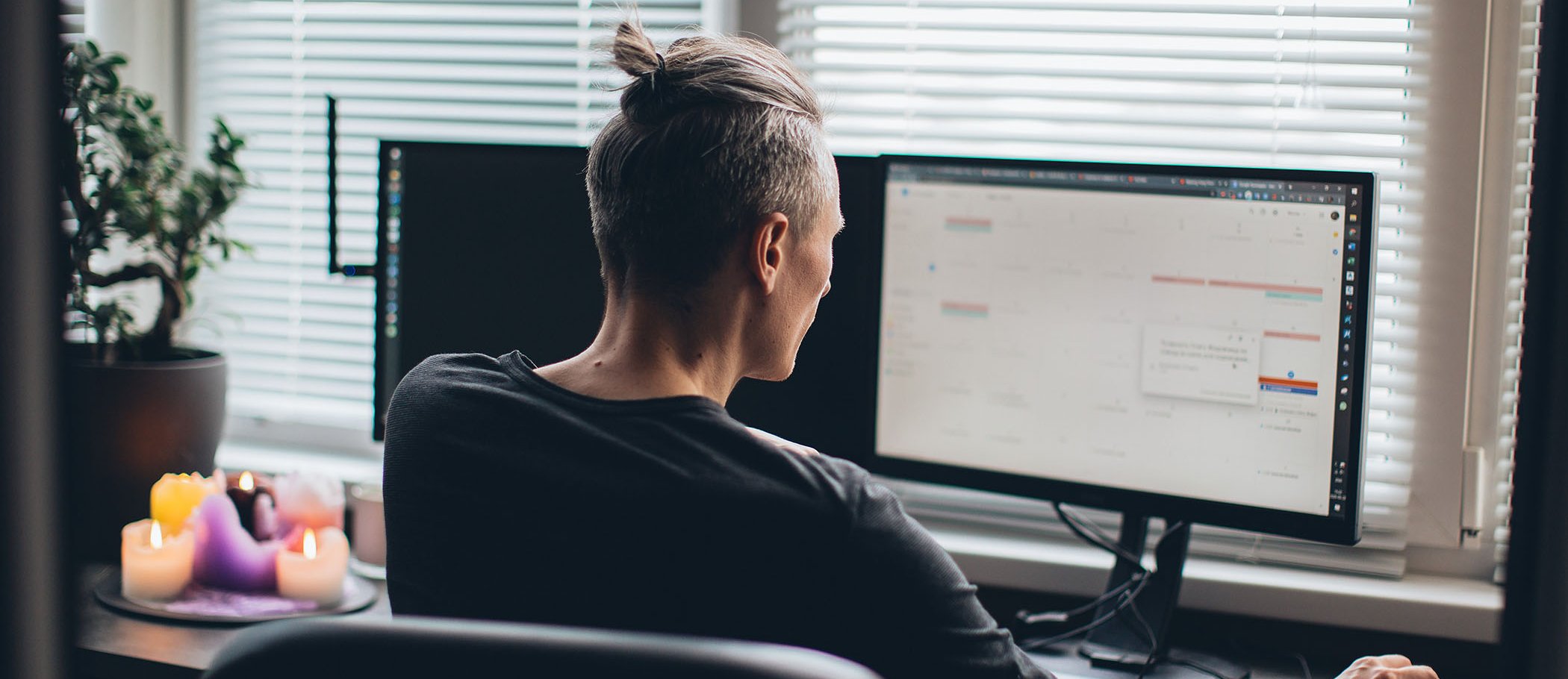 A man using a laptop