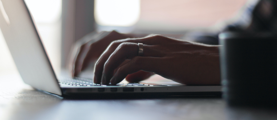 A person doing a search on a computer