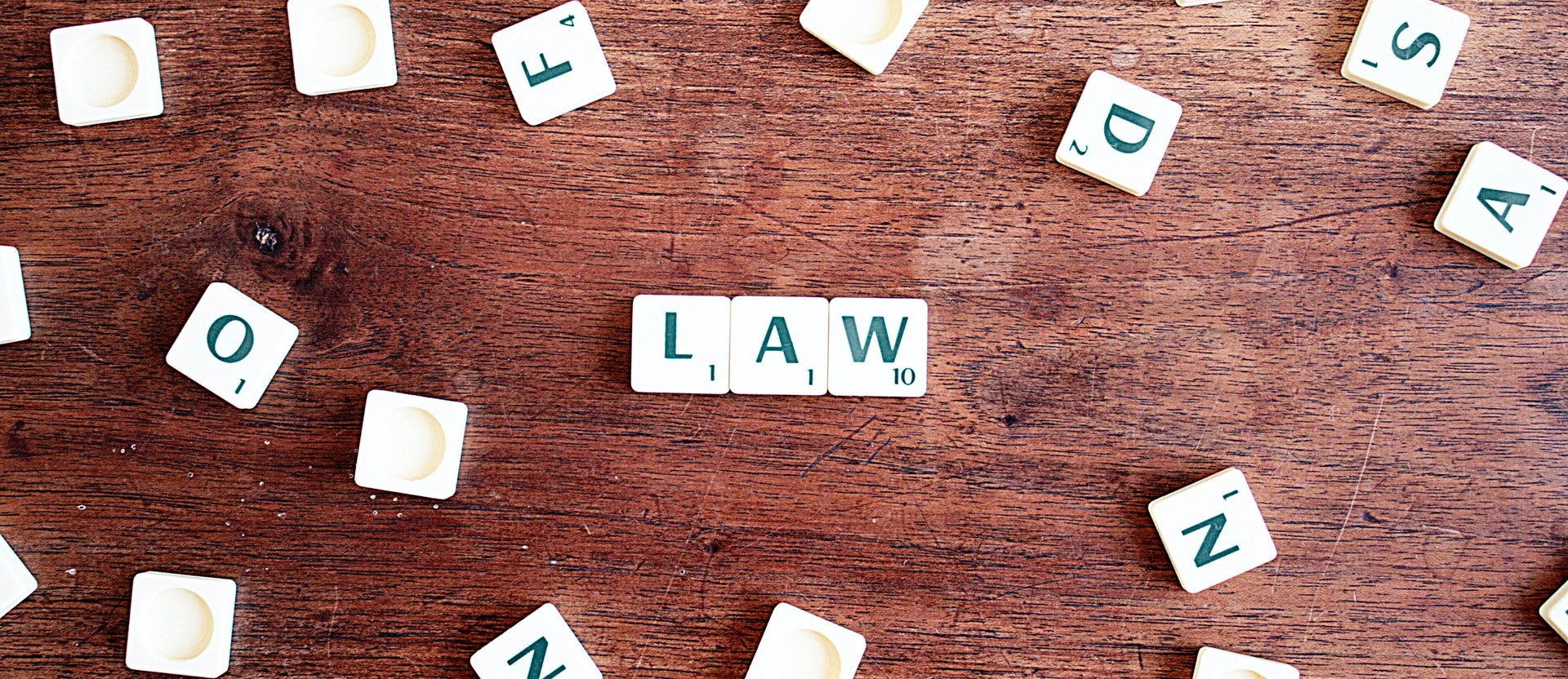 Letters that form the word law