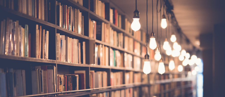 A bookcase full of books