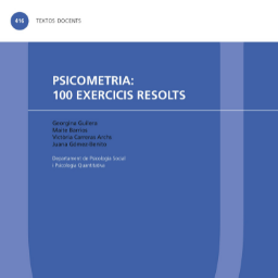 Libro Psicometria: 100 exercicis resolts
