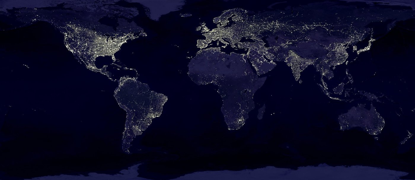 Satellite map of the world