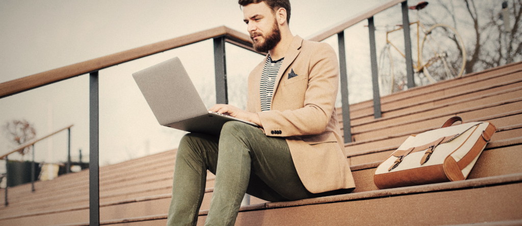 A man using a laptop