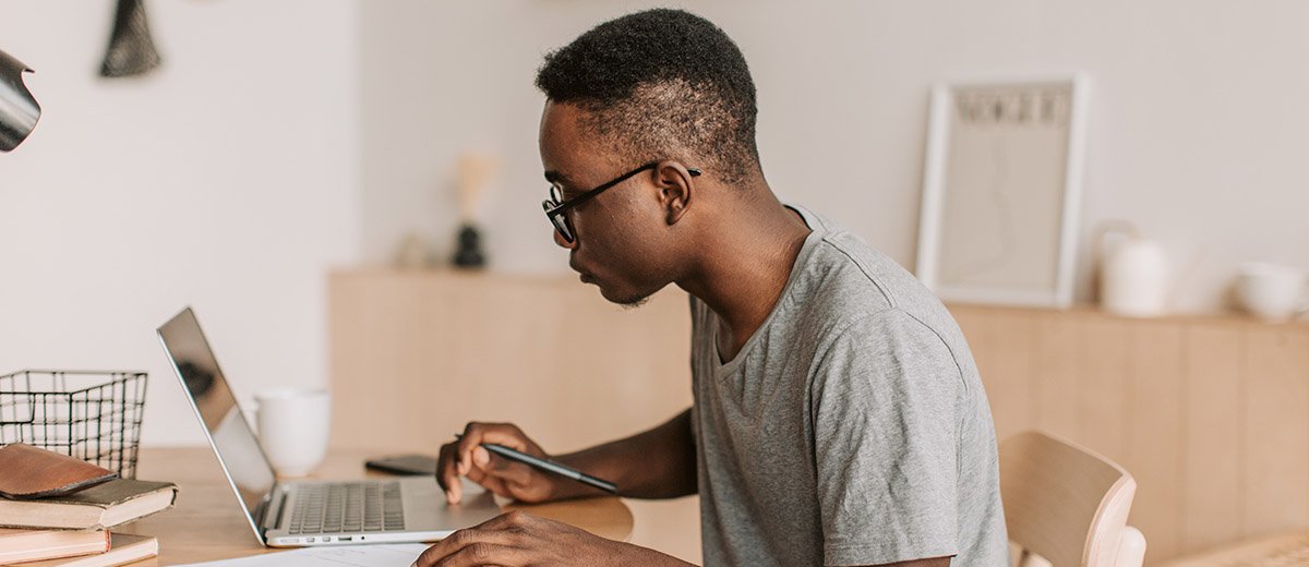 One person using a laptop