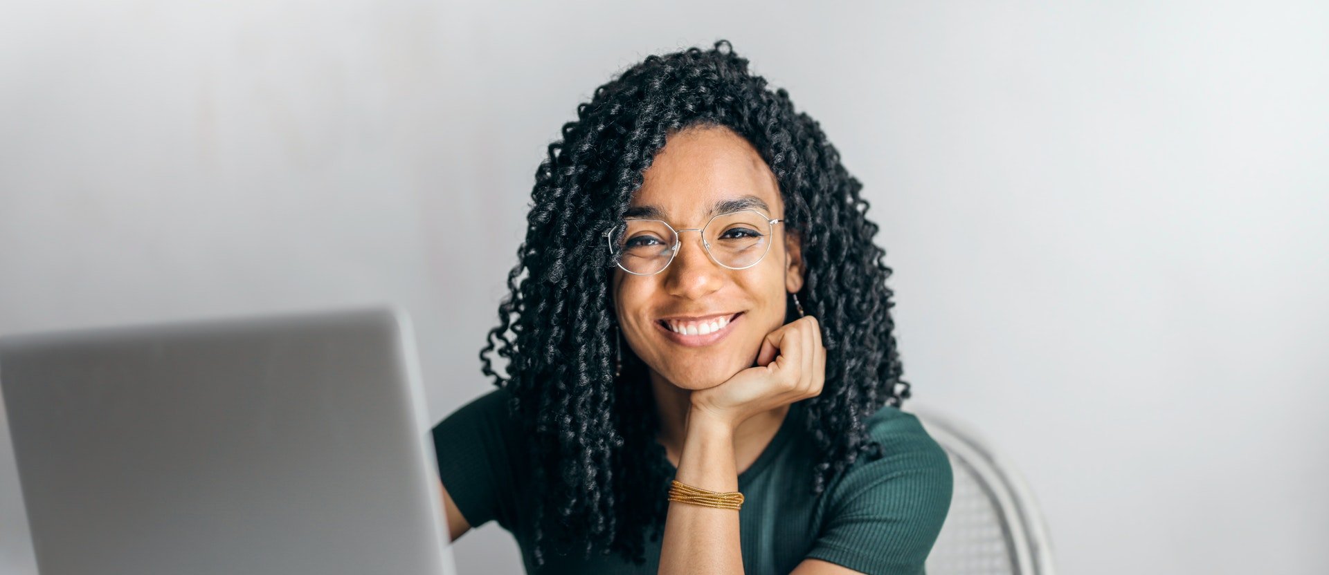 Woman doing final project