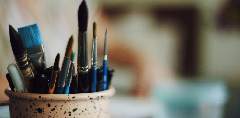 Brushes on a table