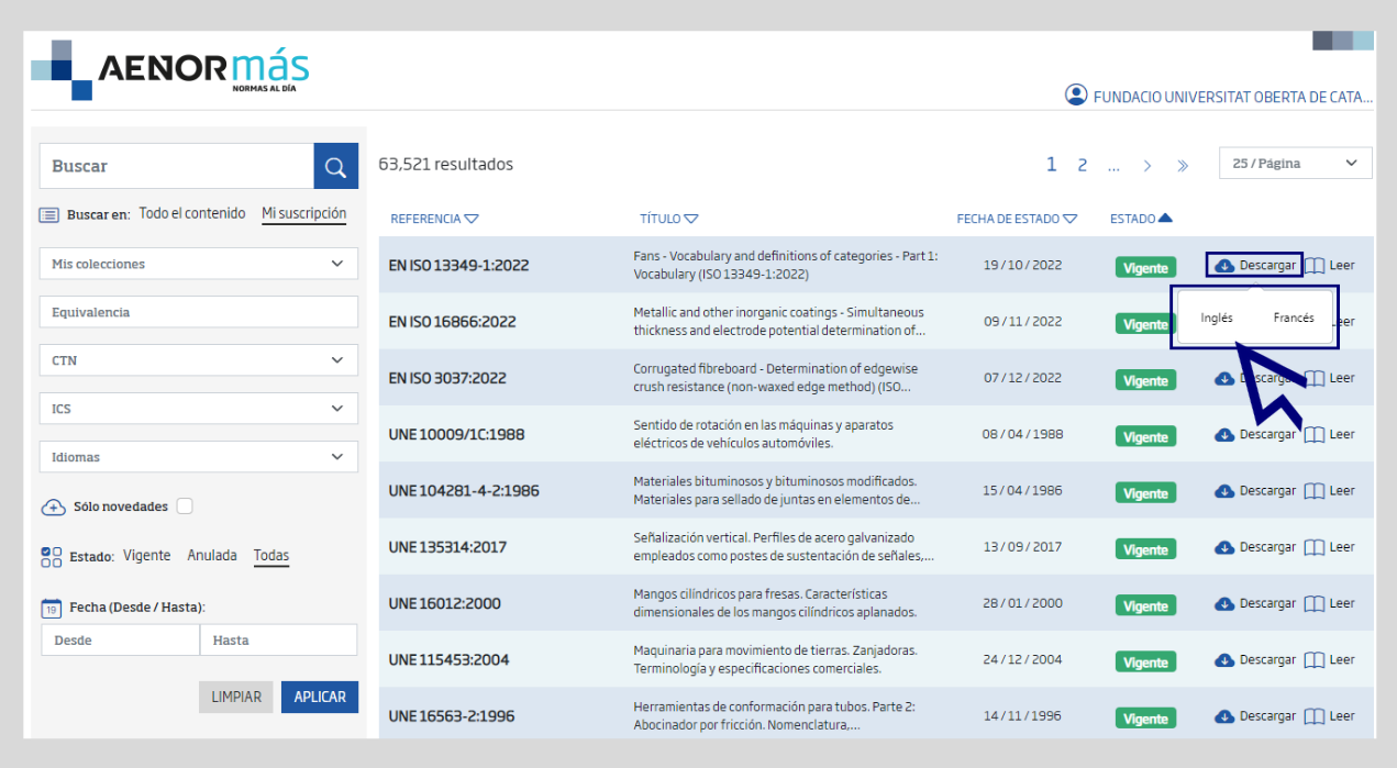 Aenormás results page