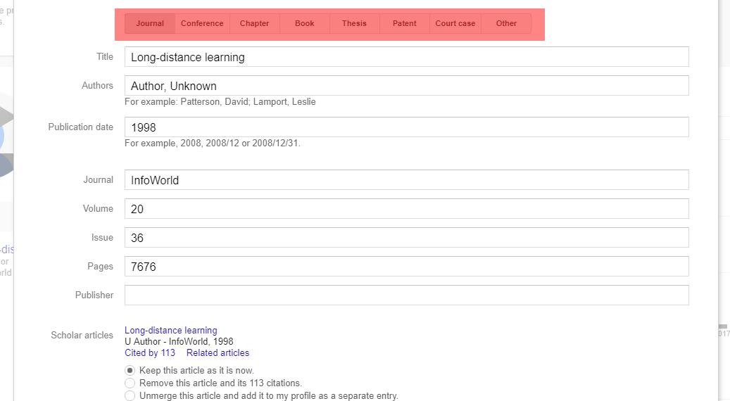 Google Scholar screenshot