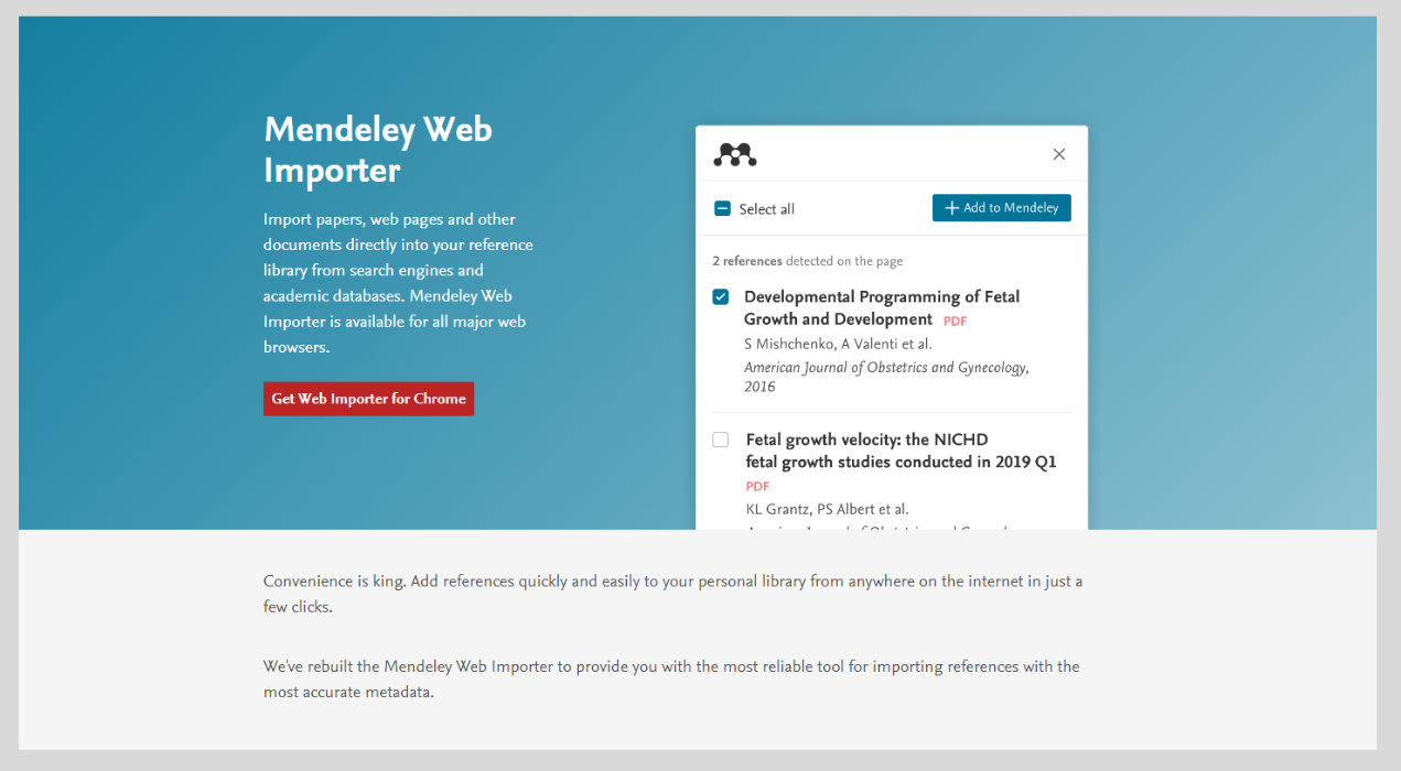 Mendeley web importer