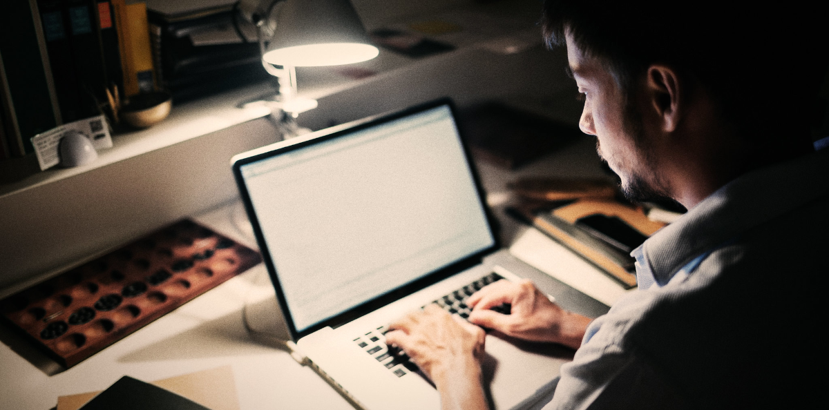 A man using a laptop