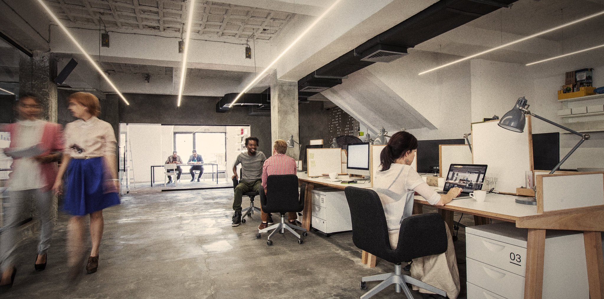 People talking in an office