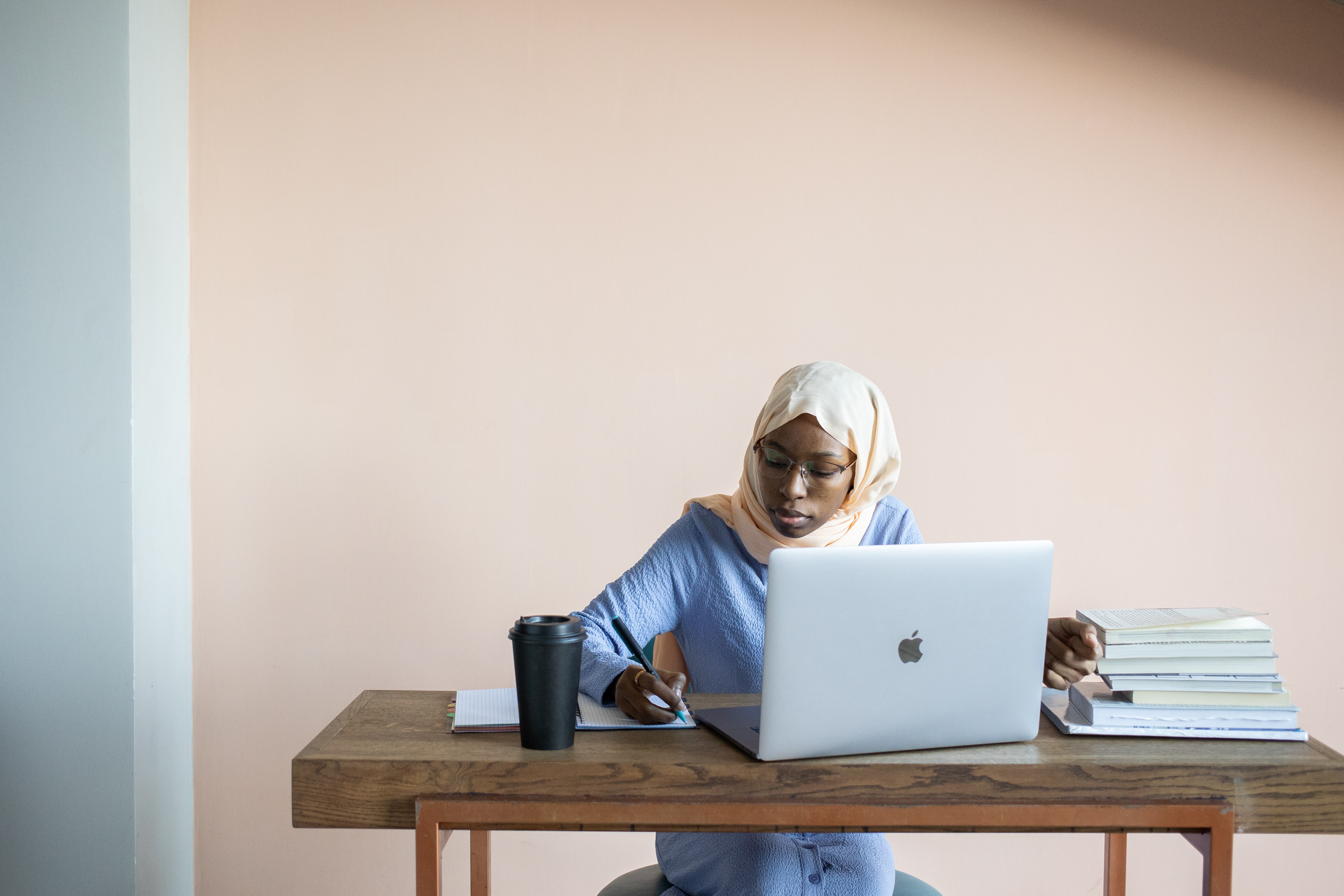 Woman working with the laptop