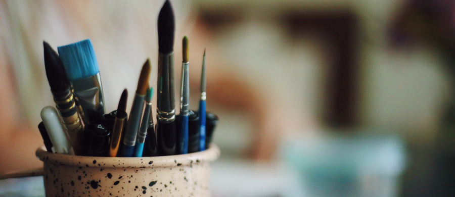 Brushes on a table