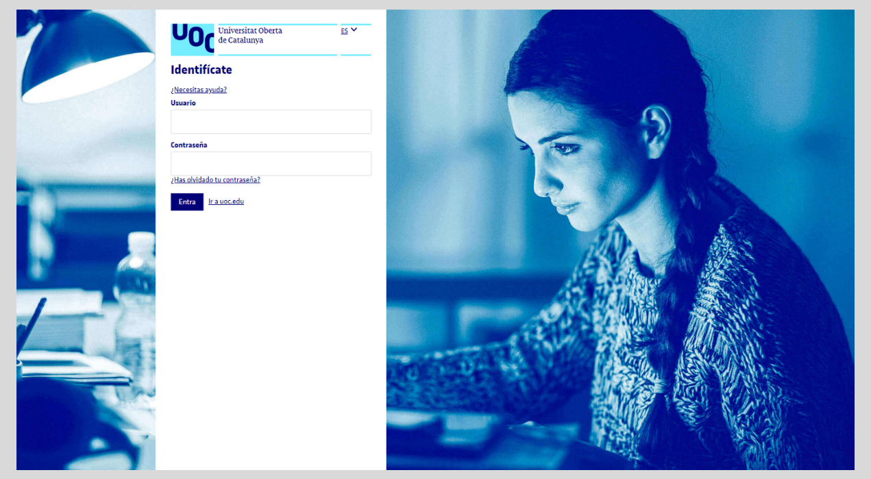 Página de inicio de sesión de la UOC
