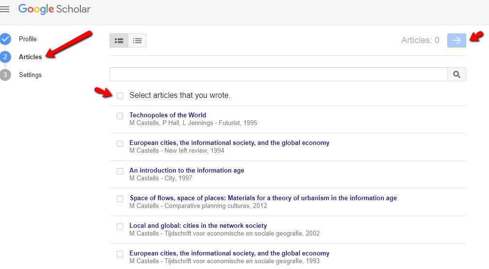 Google Scholar screenshot