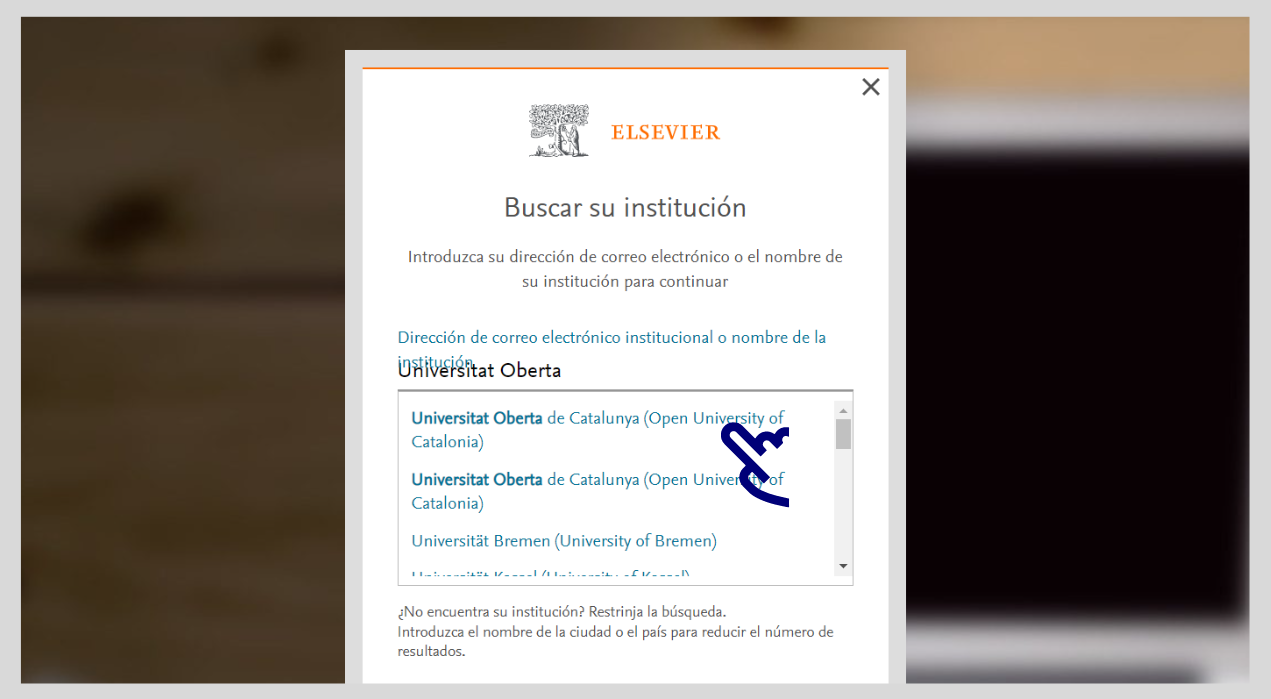Choose Open University of Catalonia in Mendeley